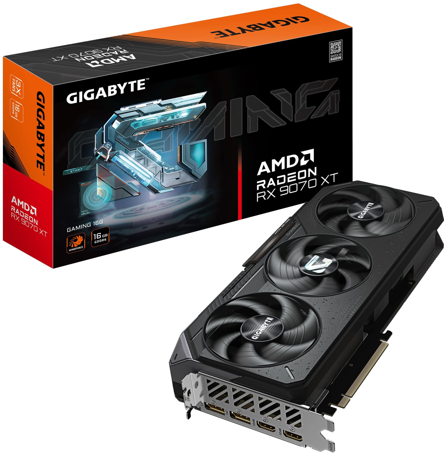 Відеокарта Gigabyte PCI-Ex Radeon RX 9070 XT Gaming OC 16G 16GB GDDR6 256bit (GV-R9070XTGAMING-16GD) - Фото 1