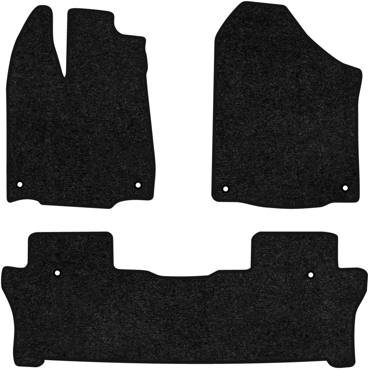 Килимки ворсові в салон авто EVAtech Standard для Honda Pilot Elite 8 seats 2015-2022 3 покоління SUV USA чорний кант HA13337ZV3TL6VEB - Фото 1