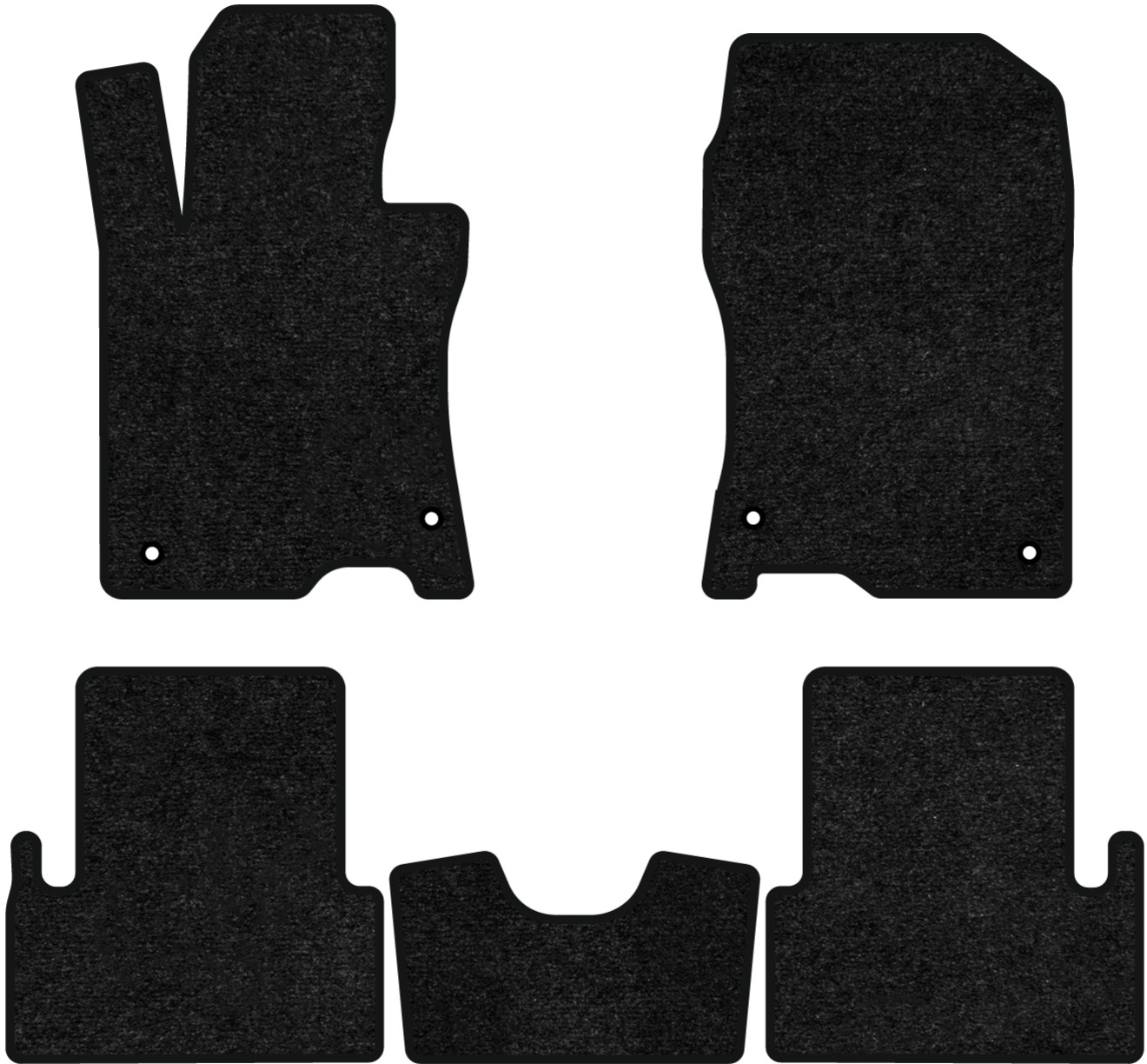 Коврики ворсовые в салон авто EVAtech Standard для Honda Accord 2008-2013 8 поколение Combi EU черный кант HA42982C5TL4VEB - Фото 1