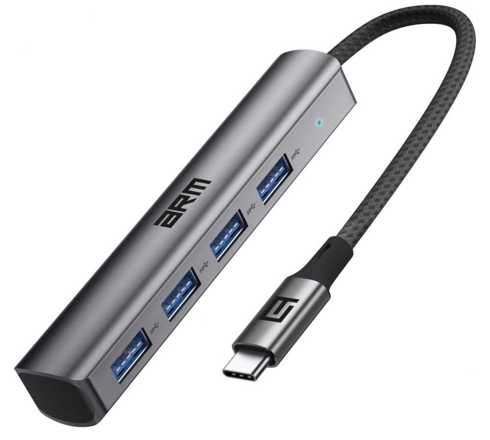 Хаб USB Armorstandart Type-C to 4USB Gray (ARM69364) - Фото 1