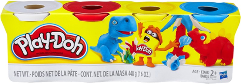 Расходники Hasbro Play-Doh 4 баночки Dinosaurs (B5517_B6508) - Фото 1