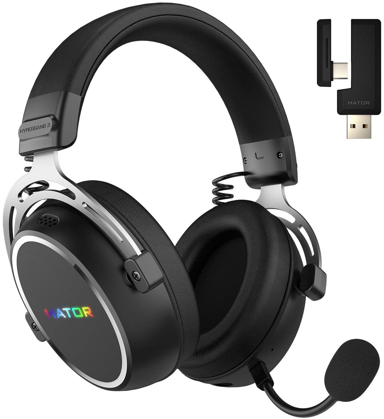 Гарнітура бездротова ігрова Hator HYPERGANG 3 Hi-Res Wireless Black (ESH55)