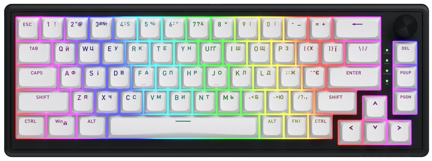 Клавіатура бездротова ігрова Hator Skyfall 65 wireless Black/White (HTK3160UA) - Фото 1