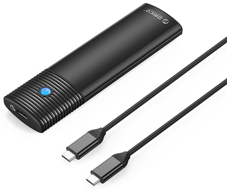 Внешний карман Orico SSD Enclosure M.2, USB 3.2 Type-C, Black (HC380503) - Фото 1