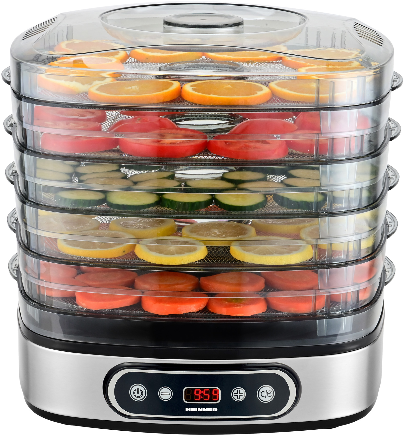 Сушилка для фруктов и овощей Heinner HFD-K380SSBK - Фото 1