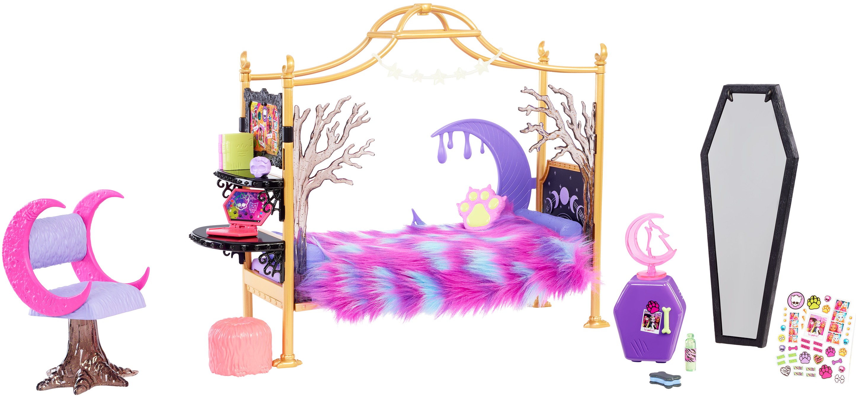 Меблі і будиночки для колекційної ляльки Monster High "Моторошна кімната Клодін" (HHK64) - Фото 1