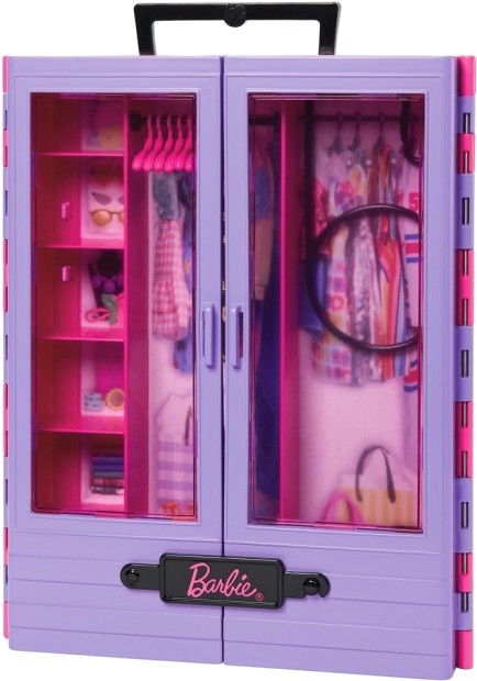 Меблі і будиночки для ляльки Barbie Бузкова шафа для одягу (HJL65) - Фото 1