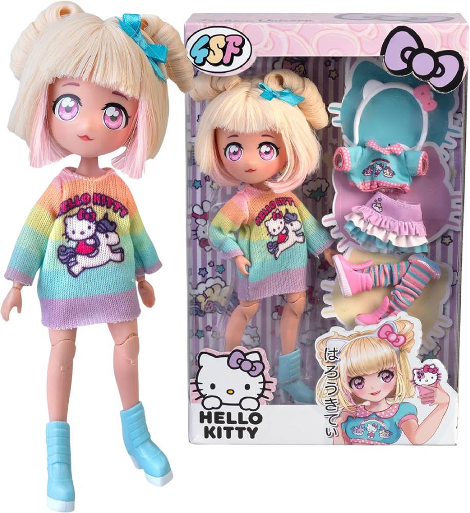 Ляльковий набір 4SF Manga Dolls Hello Kitty – СТИЛЬНА ЦУКЕРЕЧКА-ЄДИНОРІГ (HKTF2000) - Фото 1