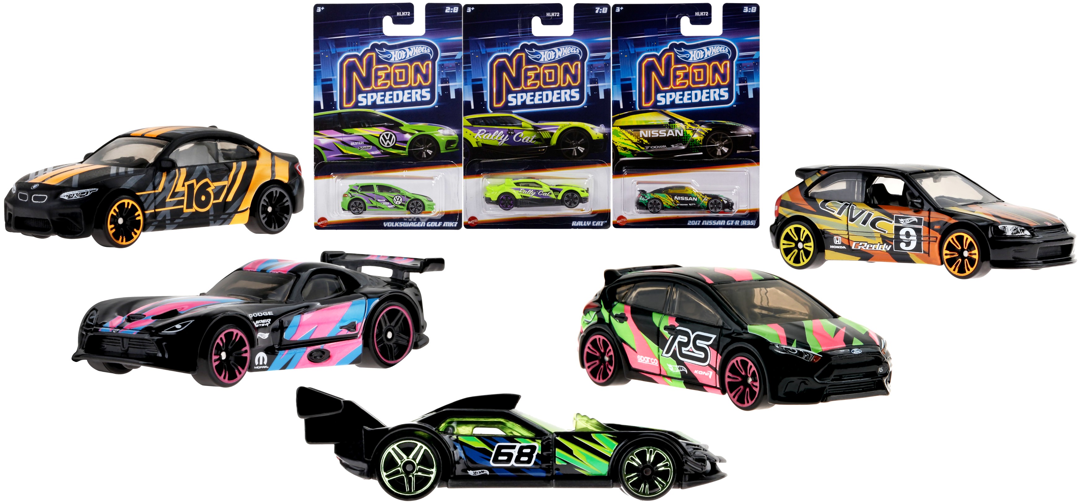 Базова машинка Hot Wheels “Неонові перегонові”  (в ас.) (HLH72) - Фото 1