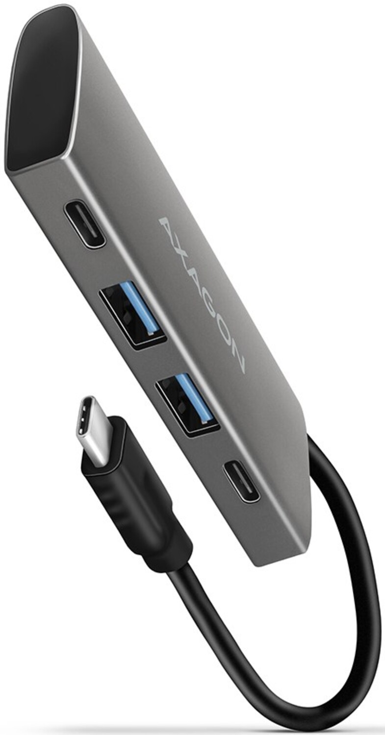 Хаб USB AXAGON SuperSpeed ​​USB-C 10 Gbps SPEEDSTER 4, Grey (HMC-4G2) - Фото 1
