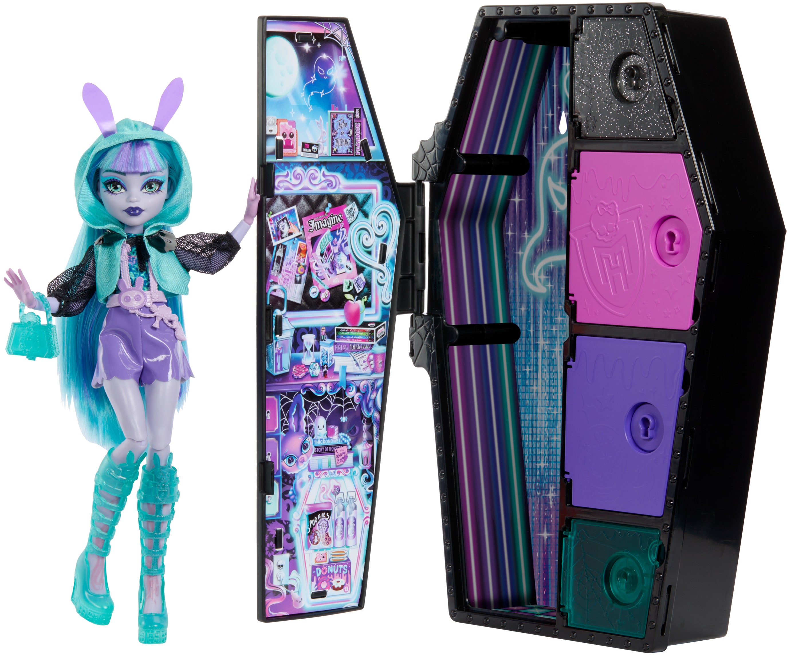 Коллекционная кукла набор Monster High "Ужас-секреты Твайлы" серии "Неоновые и бомбардировочные" (HNF82) - Фото 1