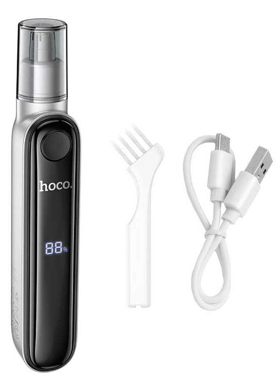 Тример для носа і вух HOCO HP33 electric nose hair trimmer with display Metal Gray (6942007623841) - Фото 1