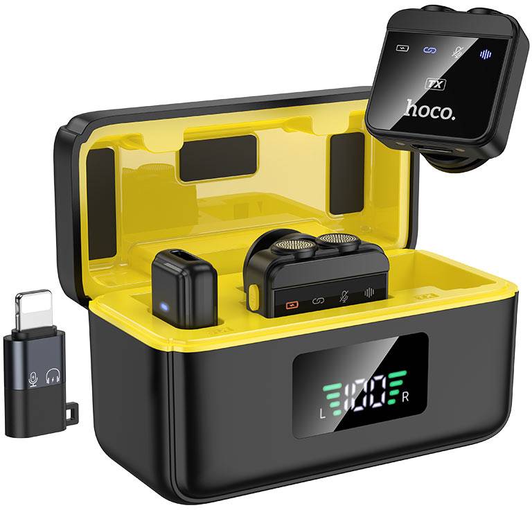 Микрофон для смартфона HOCO L17 Dual-mic iP/Type-C Black (6942007645997) - Фото 1