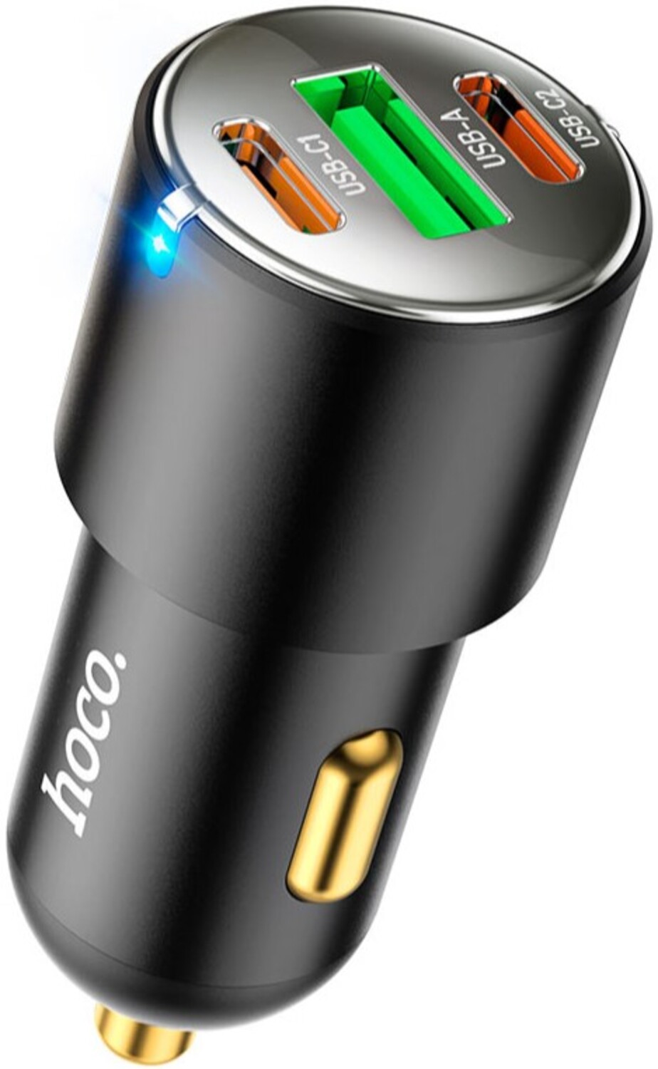 Автомобільний зарядний пристрій HOCO NZ6 PD45W 3-port(2C1A) Black (6931474765185) - Фото 1
