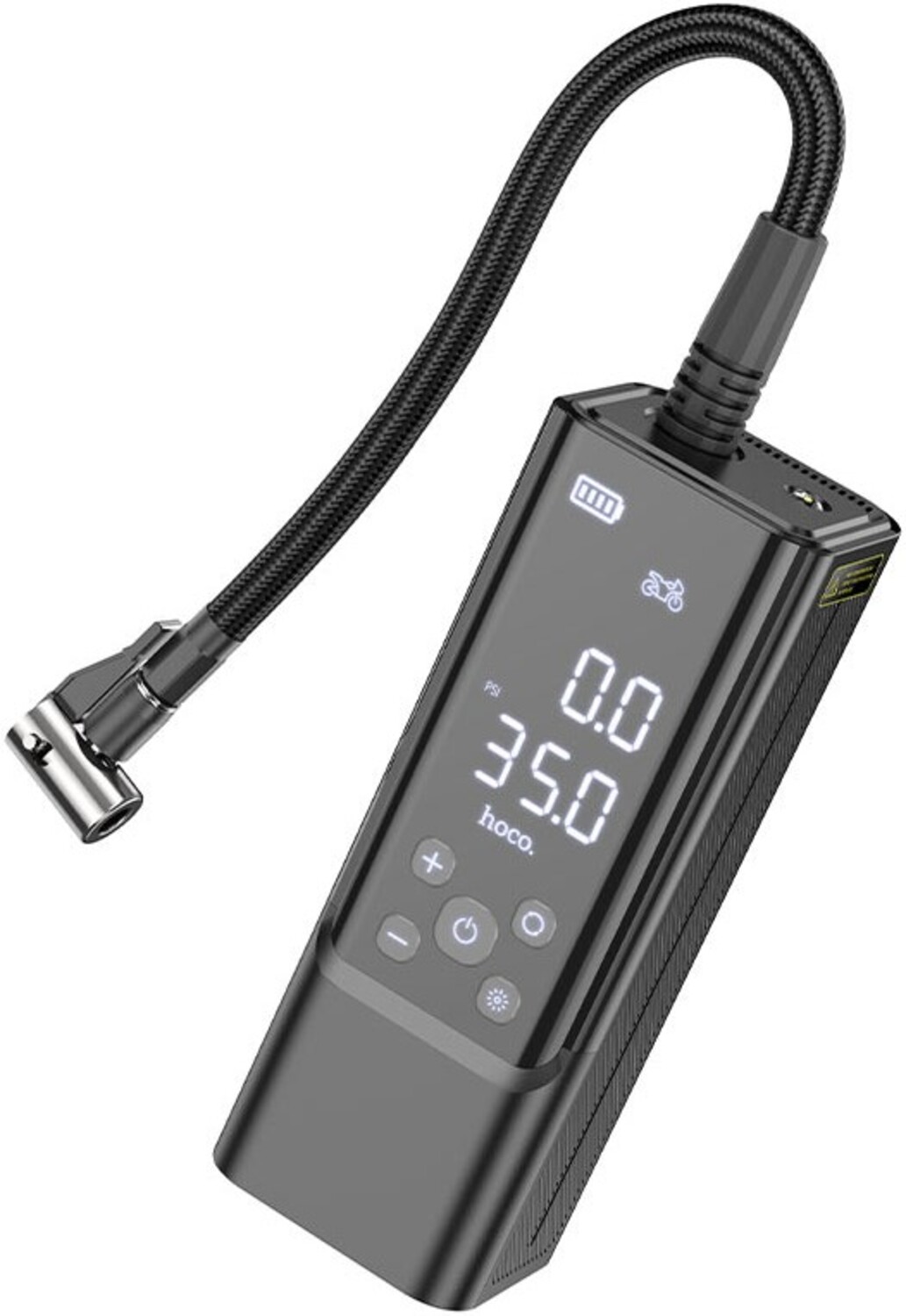 Автокомпрессор HOCO ZP7 Maddy portable smart air pump(5000mAh) Black (6942007614511) - Фото 1