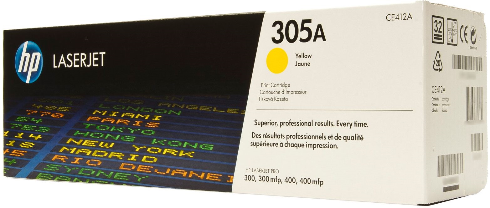Картридж для лазерных принтеров/МФУ HP 305A LJ M351a/M475dw/M451dn/M451nw Yellow (CE412A) - Фото 1