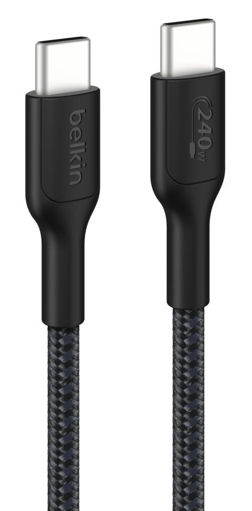 Кабель синхронизации данных Belkin USB-C > USB-C 1m 240Вт, Type-C Black (CAB025HQ1MBK) - Фото 1