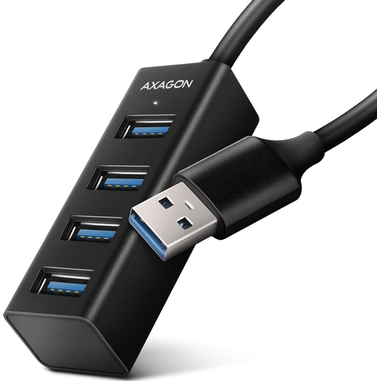 Хаб USB AXAGON SuperSpeed USB-A MINI USB-A 20 см Black (HUE-M1A) - Фото 1