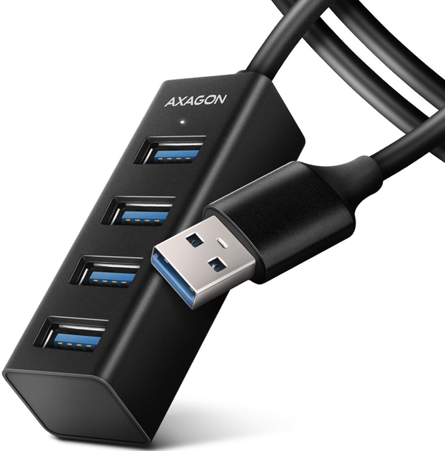 Хаб USB AXAGON SuperSpeed USB-A MINI USB-A 120 см Black (HUE-M1AL) - Фото 1