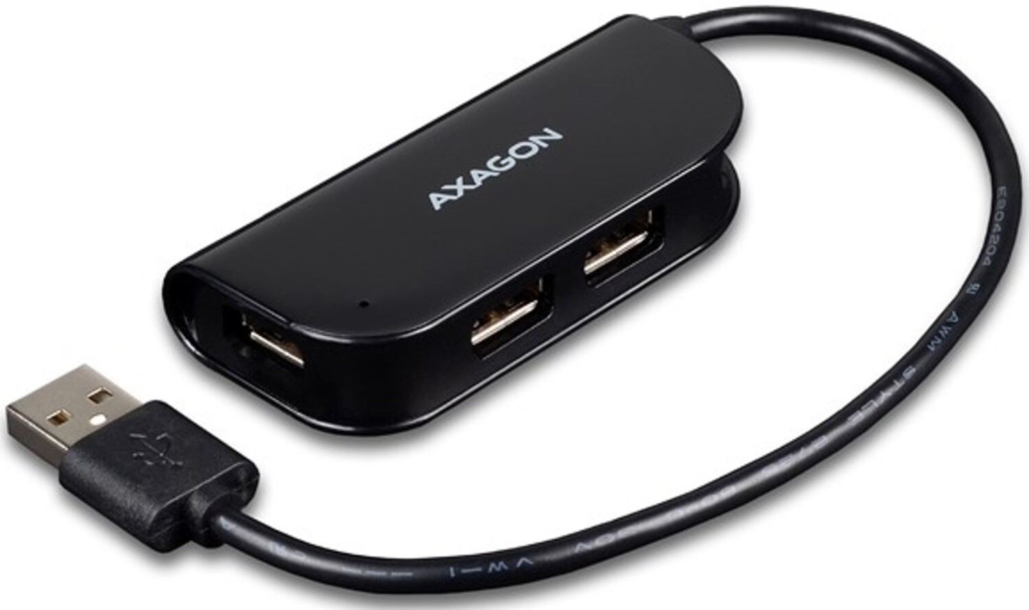 Хаб USB AXAGON USB READY 20 см USB-A cable, Black (HUE-X4B) - Фото 1