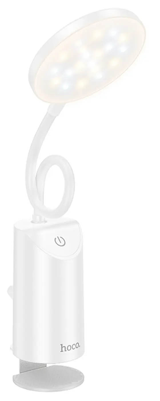 Светодиодный светильник HOCO HX10 Clip table lamp White (6942007646628) - Фото 1