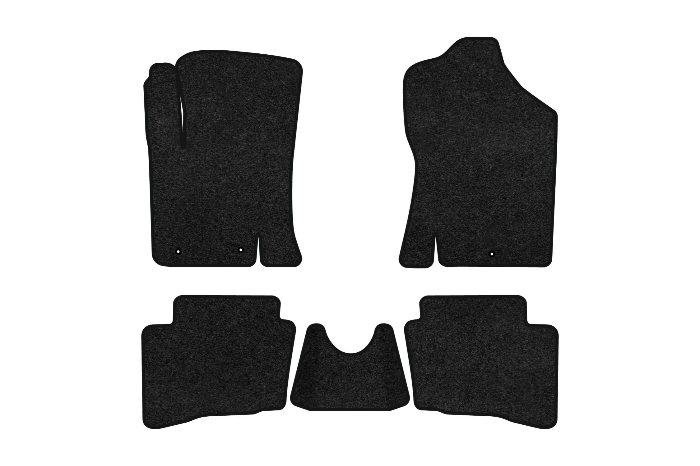 Коврики ворсовые в салон авто EVAtech Premium для Hyundai i20 (PB) 5-doors (3 clips) 2008-2014 1 поколение Htb EU черный кант HY32569CV5LA3VPB - Фото 1