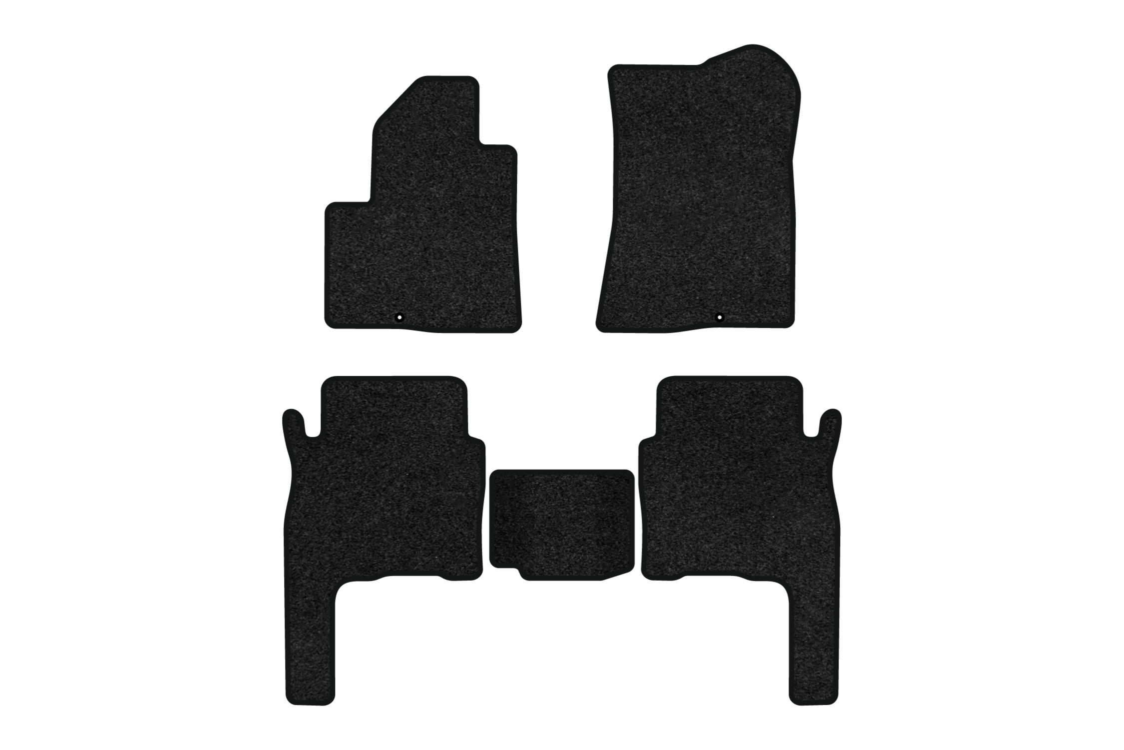 Коврики ворсовые в салон авто EVAtech Premium для Hyundai Santa FE (CM) 5 seats 2006-2010 2 поколение SUV Korea черный кант HY33308CBB5KD3VPB - Фото 1