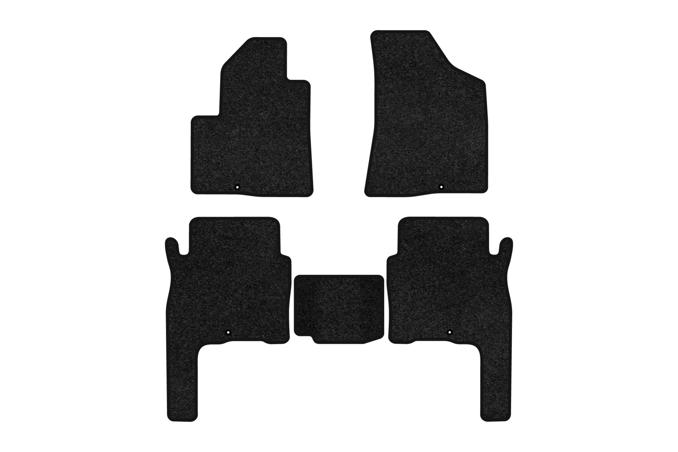 Коврики ворсовые в салон авто EVAtech Premium для Hyundai Santa FE (CM) 5 seats 2006-2010 2 поколение SUV Korea черный кант HY33308CGK5KD5VPB - Фото 1