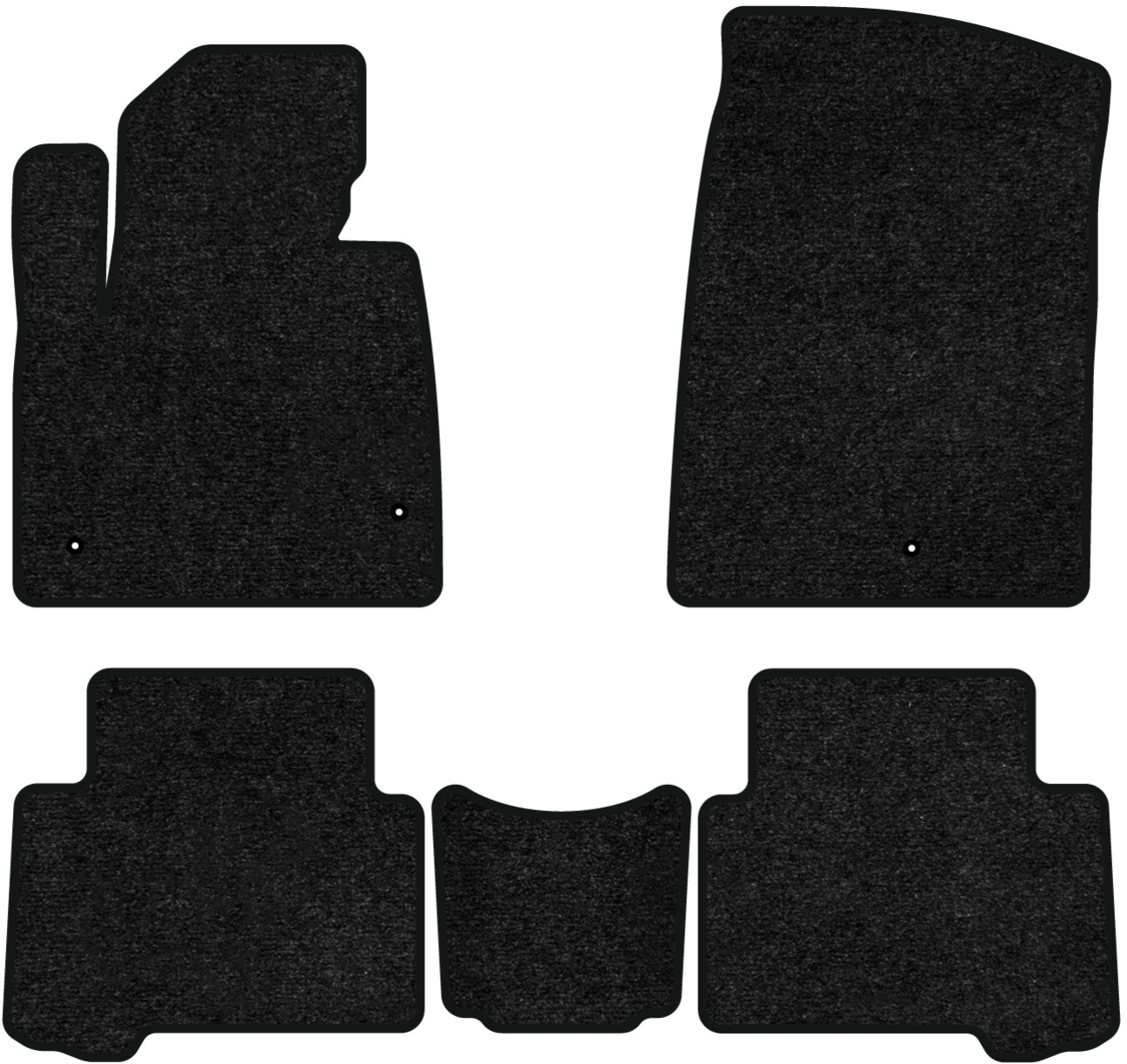 Коврики ворсовые в салон авто EVAtech Standard для Hyundai Grand Santa FE (NC) 7 seats 2012-2017 3 поколение SUV EU черный кант HY52584C5LA3VEB - Фото 1