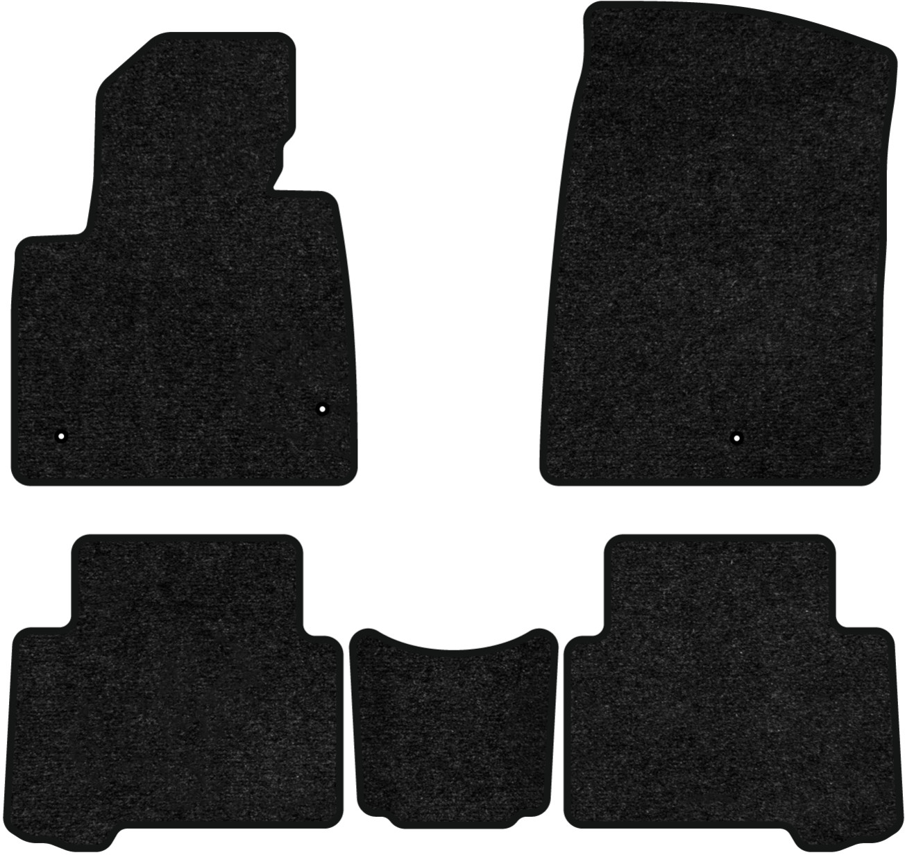Коврики ворсовые в салон авто EVAtech Standard для Hyundai Grand Santa FE (NC) 7 seats 2012-2017 3 поколение SUV EU черный кант HY52584CB5LA3VEB - Фото 1