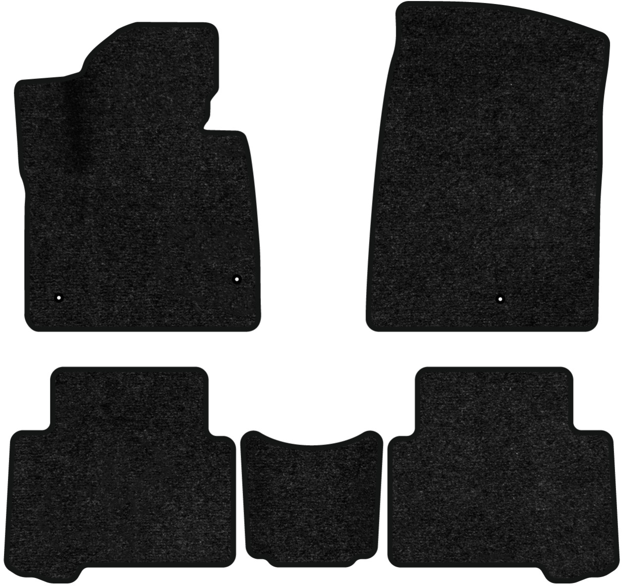 Коврики ворсовые в салон авто EVAtech Standard для Hyundai Grand Santa FE (NC) 7 seats 2012-2017 3 поколение SUV EU черный кант HY52584CD5LA3VEB - Фото 1