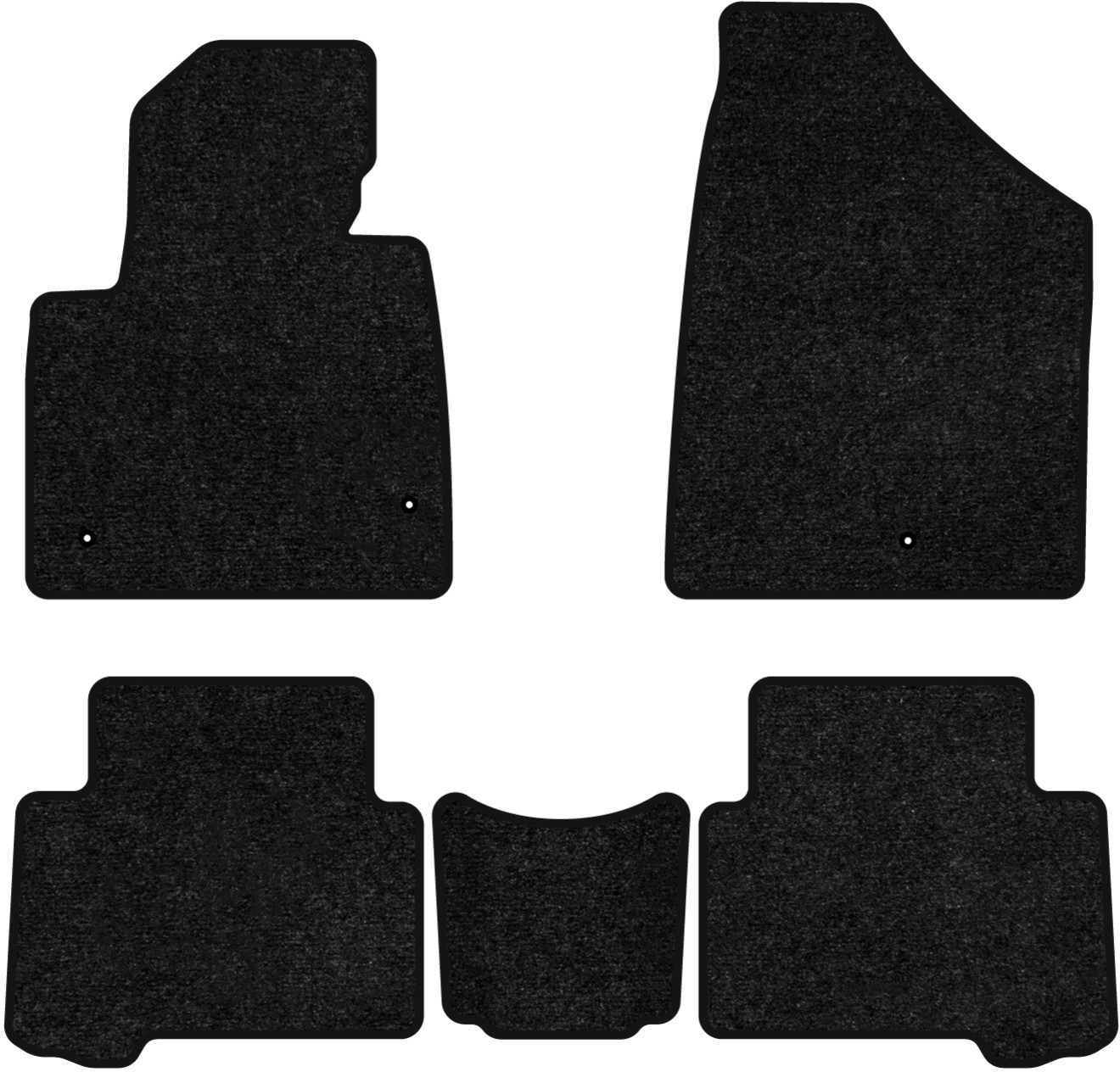 Коврики ворсовые в салон авто EVAtech Standard для Hyundai Grand Santa FE (NC) 7 seats 2012-2017 3 поколение SUV EU черный кант HY52584CG5LA3VEB - Фото 1