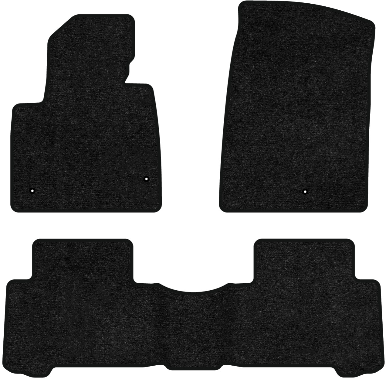 Коврики ворсовые в салон авто EVAtech Standard для Hyundai Grand Santa FE (NC) 7 seats 2012-2017 3 поколение SUV EU черный кант HY52584ZB3LA3VEB - Фото 1