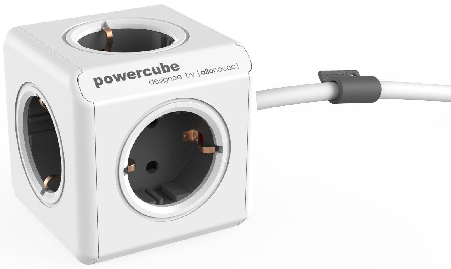 Удлинитель 220В Allocacoc Powercube Extended 1.5m 5р Gray (1300GY/DEEXPC) - Фото 1
