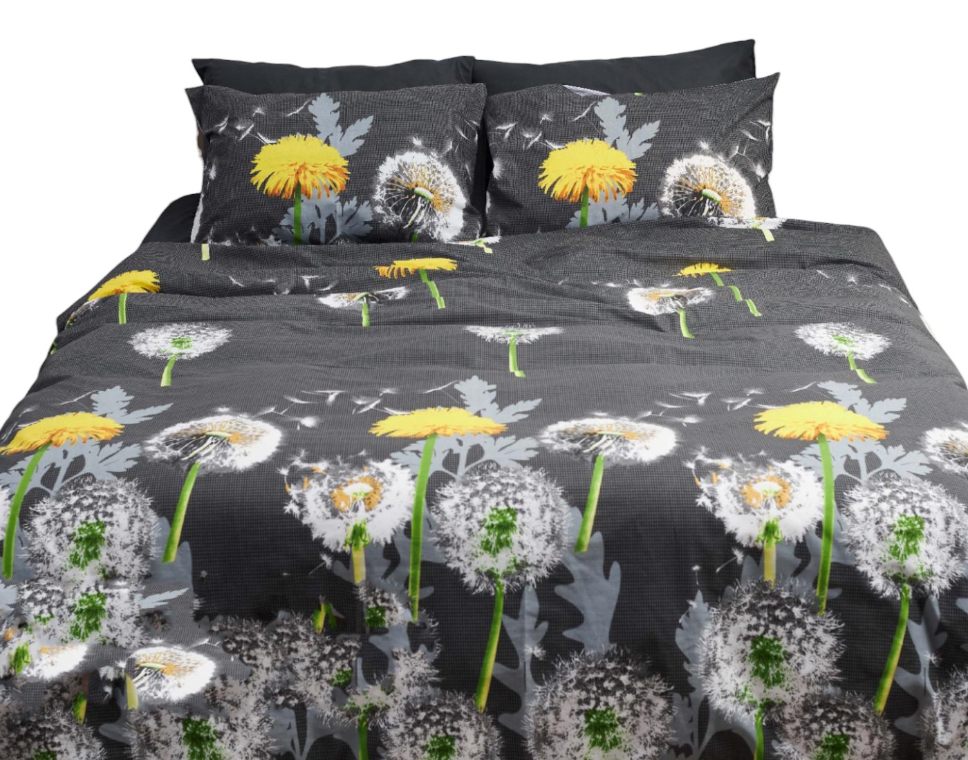 Комплект постільної білизни Moon&Star 160х220х2 нав. 4х70х70 Dandelion Black Бязь Gold Люкс (MS-820000939) - Фото 1
