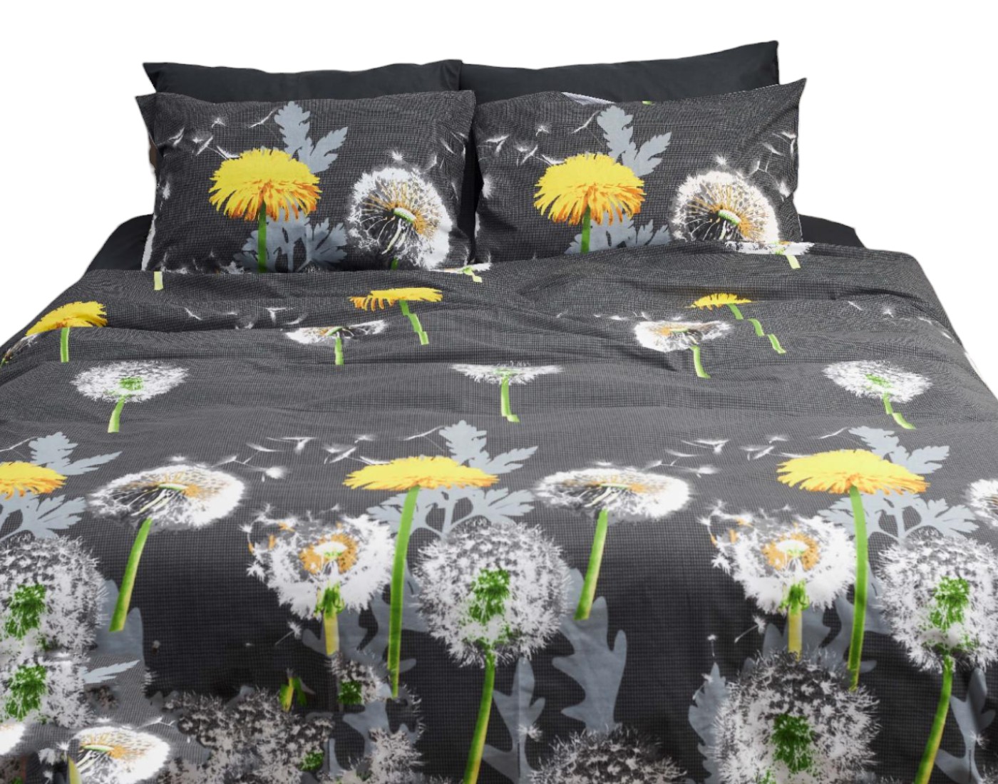 Комплект постільної білизни Moon&Star 160х220х2 нав. 2х50х70 Dandelion Black Бязь Gold Люкс (MS-820000936) - Фото 1