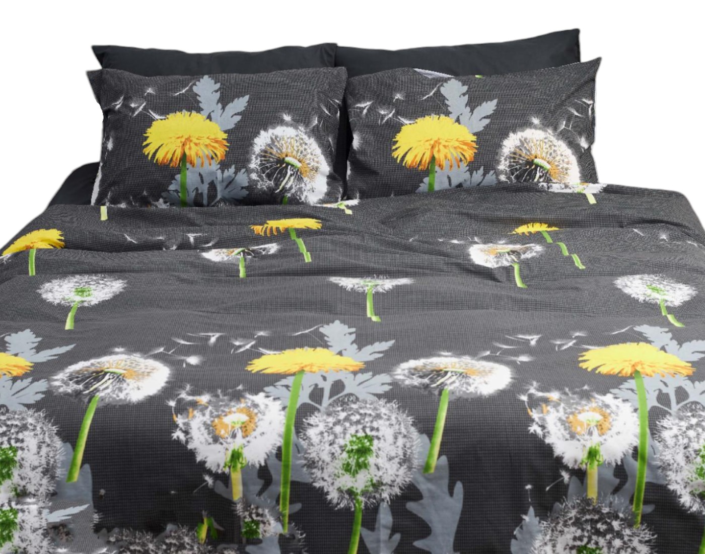 Комплект постельного белья Moon&Star King Size 220x240 Dandelion Black Бязь Gold Люкс (MS-820000905) - Фото 1