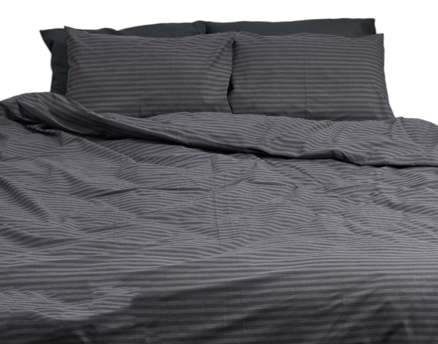 Комплект постельного белья Moon&Star 160х220х2 нав. 2х50х70 Gray Stripe&Black Бязь Gold Люкс (MS-820001076) - Фото 1