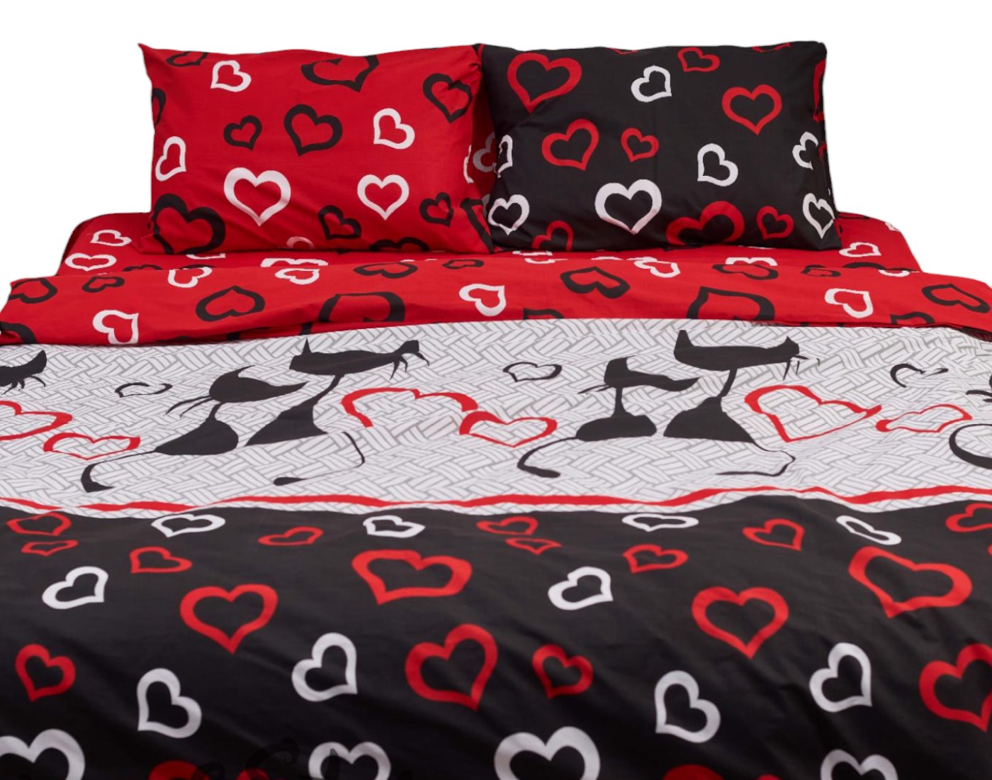 Комплект постільної білизни Moon&Star 160х220х2 нав. 2х50х70 Love Cats Бязь Gold Люкс (MS-820001179) - Фото 1