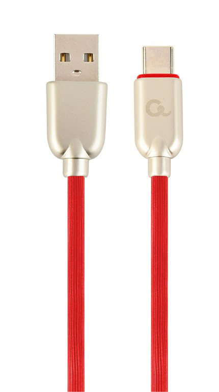 Кабель синхронизации данных Cablexpert USB 2.0 A - USB Type-C Premium 1m Red (CC-USB2R-AMCM-1M-R) - Фото 1
