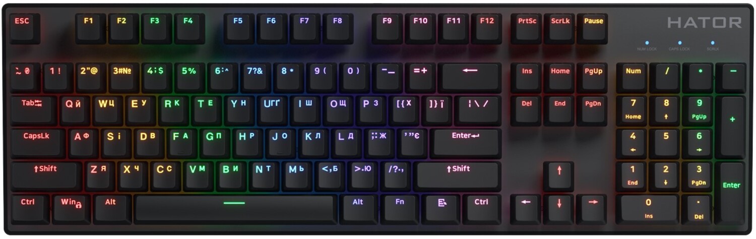 Клавиатура проводная игровая Hator Icefall Mecha Rainbow Black (HTK104UA) - Фото 1