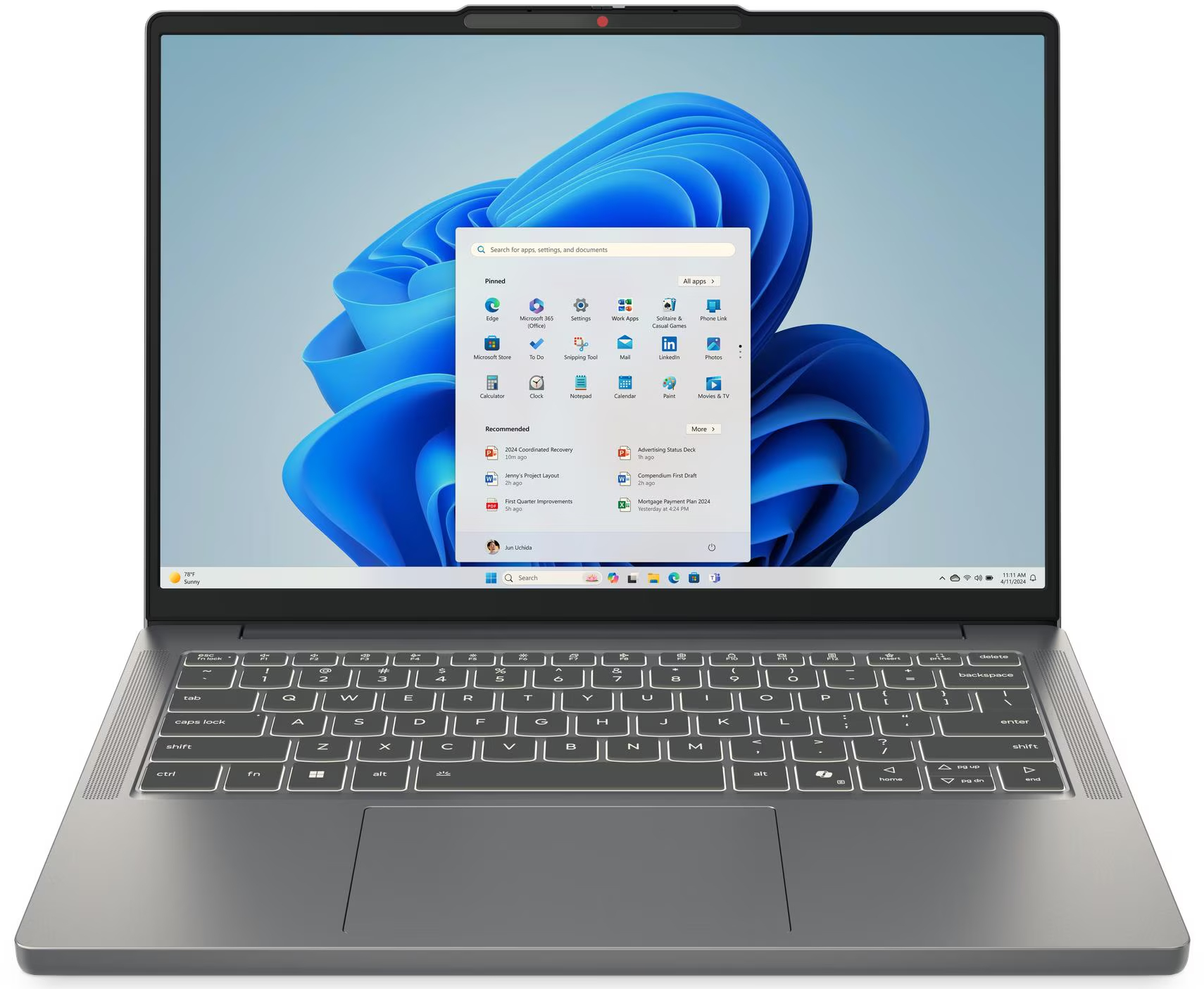 Ноутбук Lenovo IdeaPad Slim 3 14IRH10 (83K00042RA) Luna Grey - Фото 1