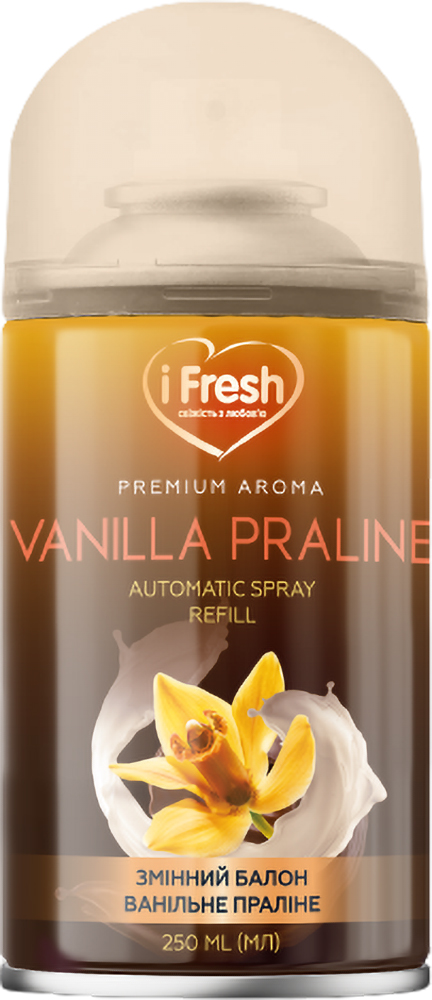 Сменный балон к освежителю воздуха iFresh premium aroma vanilla praline 250 мл (4820268100139) - Фото 1