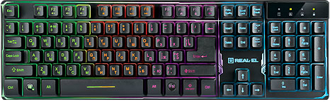 Клавиатура проводная игровая REAL-EL 8700 Gaming Backlit Black - Фото 1