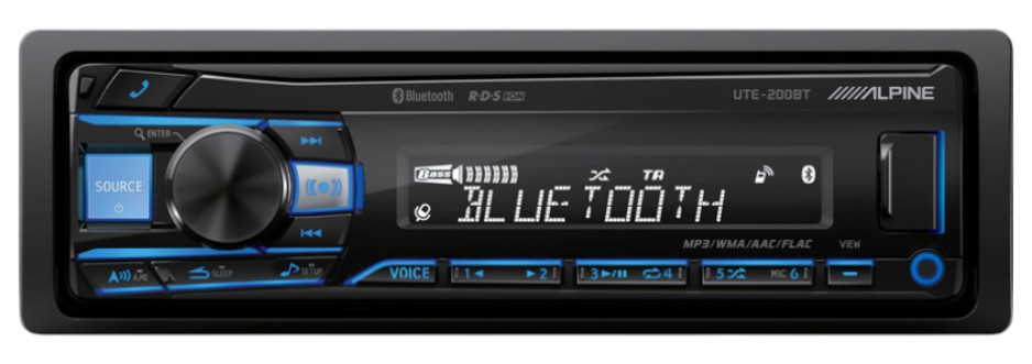 Авторесивер 1DIN Alpine UTE-200BT Digital Media Receiver - Фото 1