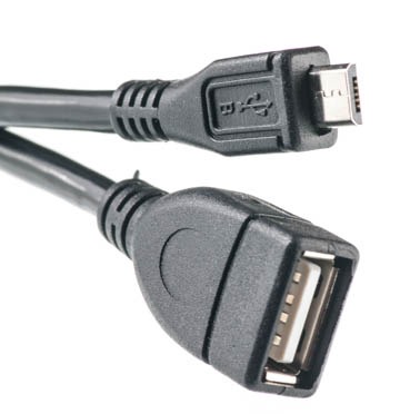 Кабель PowerPlant OTG USB 2.0 AF - Micro 0.1m (KD00AS1232) - Фото 1