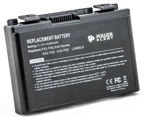 Аккумулятор для ноутбука PowerPlant ASUS F82 (A32-F82, AS F82 3S2P) 11.1V 5200mAh (NB00000058) - Фото 1