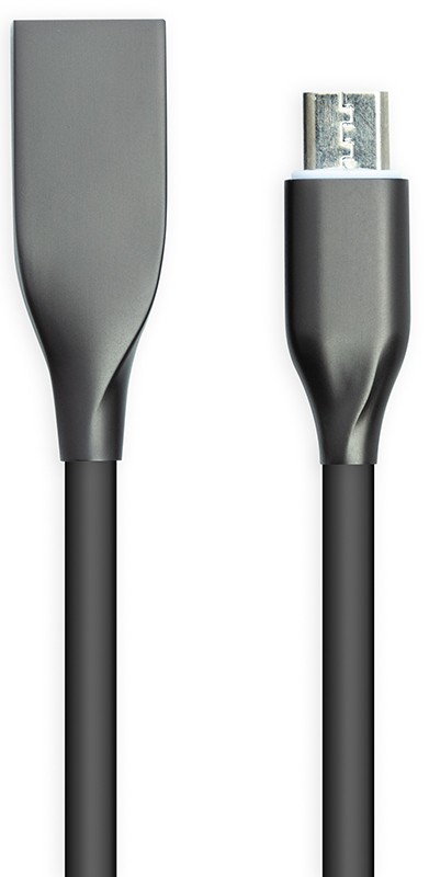 Кабель PowerPlant USB - microUSB 1m Black (CA911226) - Фото 1