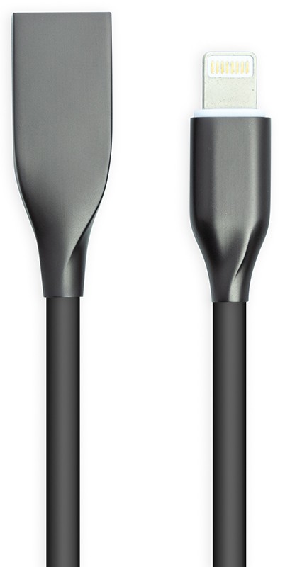 Кабель синхронизации данных PowerPlant USB - Lightning 1m Black (CA911790) - Фото 1