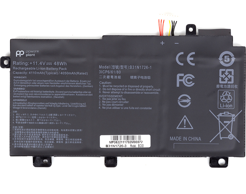 Аккумулятор для ноутбука PowerPlant ASUS TUF Gaming FX504GD (B31N1726) 11.4V 3900mAh (NB431151) - Фото 1